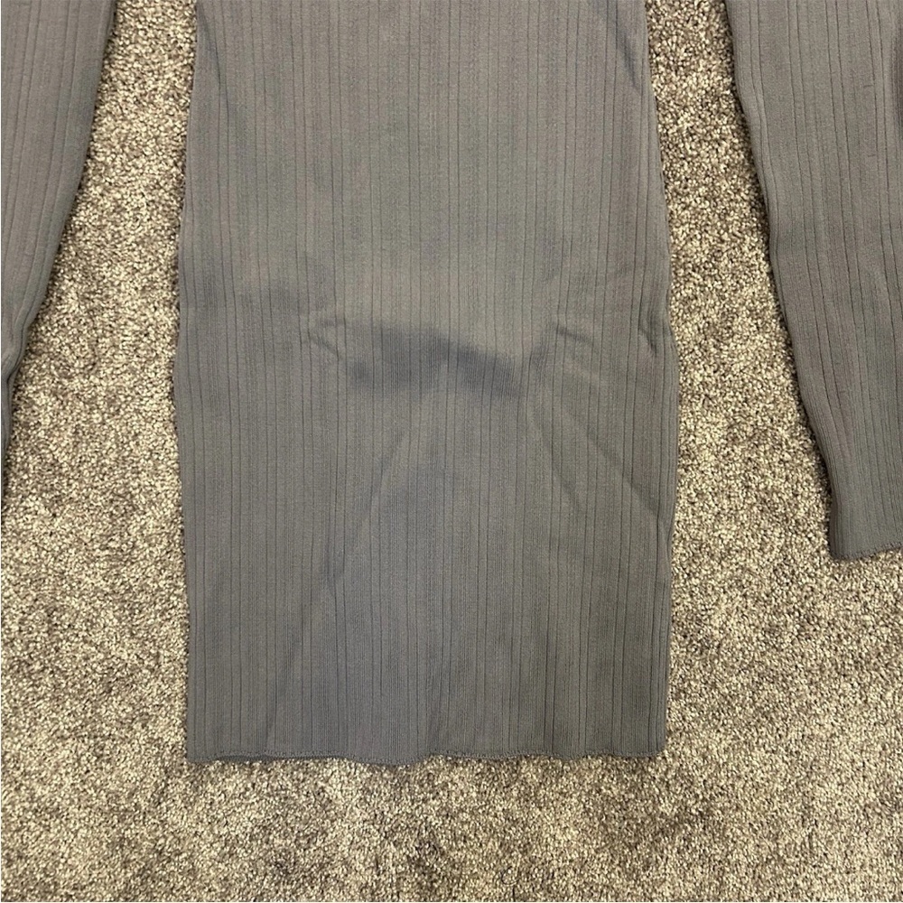 Zara Women's Long Sleeves Mini Dress Size M Gray Fitted Knit Stretch NWT $49.90 - Picture 7 of 16